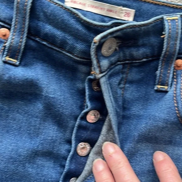 Levi's Women's Premium Ribcage Straight Ankle Jeans Size 26 - Picture 7 of 13